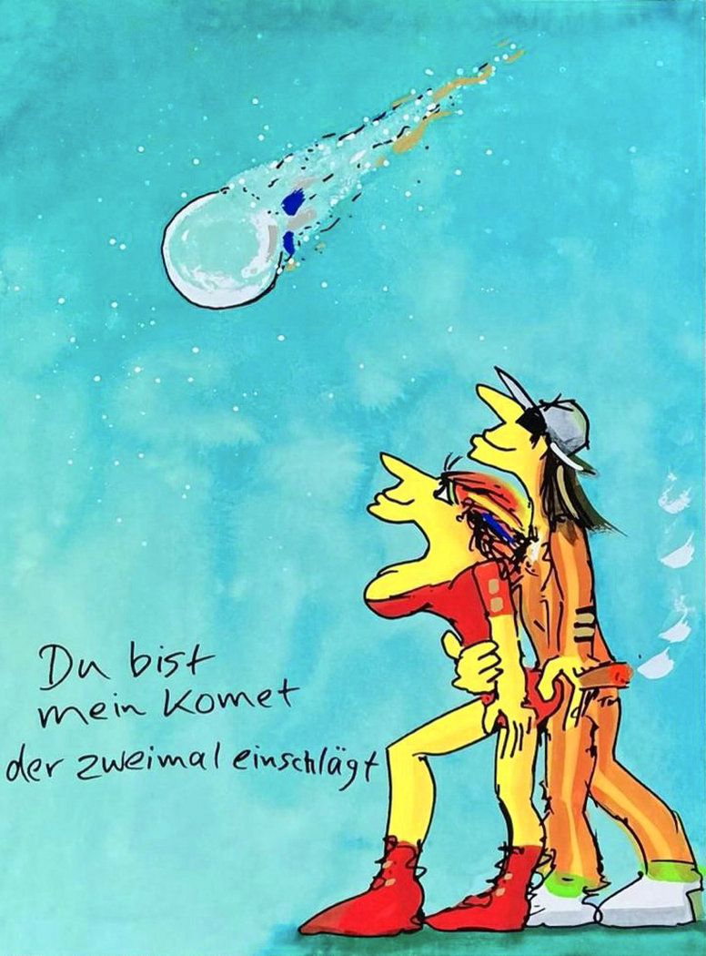 Udo Lindenberg - Du bist mein Komet der zweimal einschlägt - inkl. Einrahmung mit Museumsglas