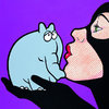 Otto Waalkes - Kiss of Catwoman - Leinwandbild inklusive Schattenfugenrahmen